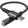 Acefast audio cable USB Type C - 3.5mm mini jack (female) 18cm, DAC, AUX black (C1-07 black) - (C1-07-C-3,5mm black)