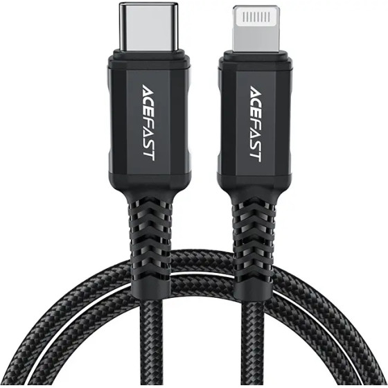 Acefast C4-01 Lightning - USB-C PD cable 30W 3A 480Mb/s 1.8m - black - (C4-01-C-L black)