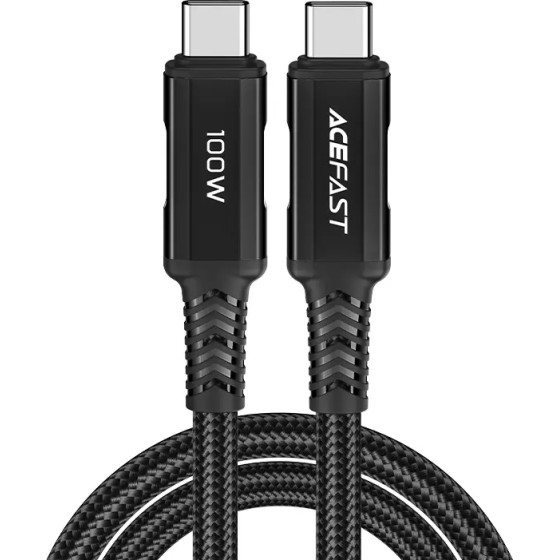 Acefast C4-03 Black USB-C - USB-C PD QC cable 100W 5A 480Mb/s 2m - black - (C4-03-C-C black)