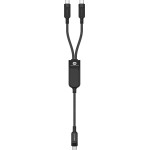 Acefast C5 USB-C - USB-C / USB-C 2in1 100W 480Mb/s cable - black - (C5-11)