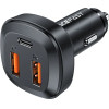 Acefast car charger 66W 2x USB / USB Type C, PPS, Power Delivery, Quick Charge 4.0, AFC, FCP, SCP black (B9) - (B9 black)