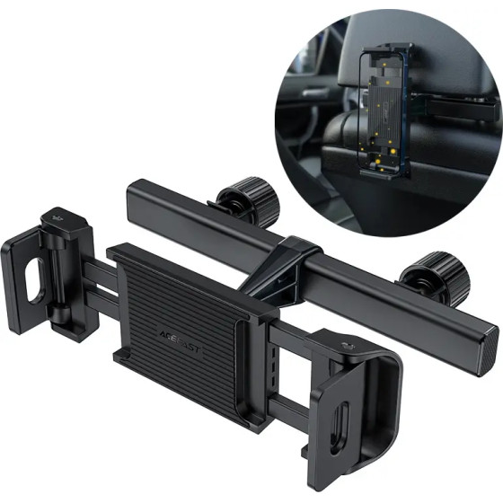 Acefast car headrest holder for phone and tablet (135-230mm wide) black - (D8 black)