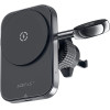 Acefast car holder with MagSafe / Qi inductive charger + USB-A USB-C cable - black - (D18)