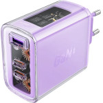 Acefast charger GaN 65W 3 ports (1xUSB, 2xUSB C) purple (A45) - (A45-purple)