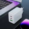 Acefast fast charger GaN (2x USB-C / USB-A) PPS / PD / QC4+ 65W white (A41) - (A41-white)