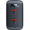 Acefast Fast charger GaN 35W PD 2x USB C - black - (A49)