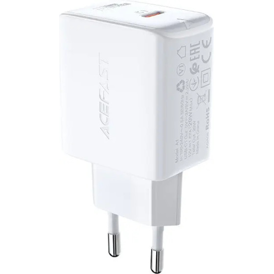 Acefast fast charger USB Type C 20W Power Delivery white (A1 EU white) - (A1 white)