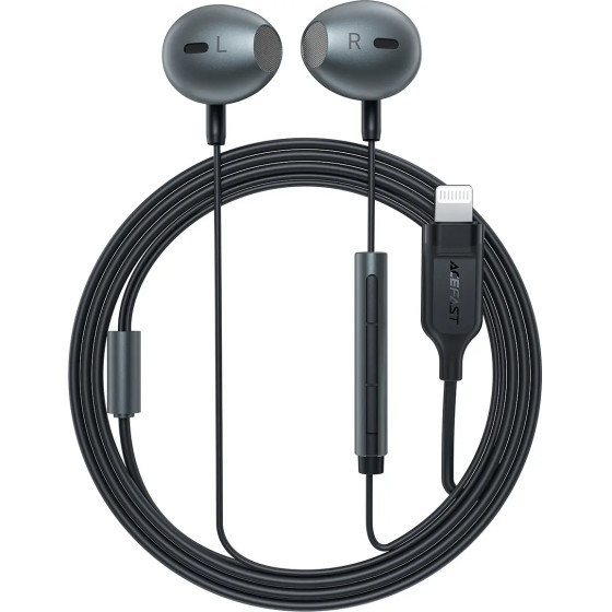 Acefast in-ear headphones with Lightning connector, microphone and remote control 1.2 m - black - (L1)