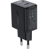 Acefast GaN USB Type-C 30W charger, PD, QC 3.0, AFC, FCP black - (A21 black)