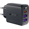 Acefast PD 35W GaN charger 2 x USB-A + USB-C with 3 ports - black - (A57)
