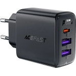 Acefast PD 35W GaN charger 2 x USB-A + USB-C with 3 ports - black - (A57)