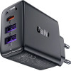 Acefast PD 35W GaN charger 2 x USB-A + USB-C with 3 ports - black - (A57)
