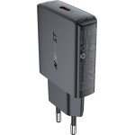 Acefast PD 20W GaN USB-C Ultra Slim Wall Charger - Black - (A65)