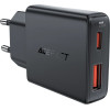 Acefast PD 30W GaN USB-A USB-C ultra slim wall charger - black - (A69)