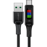 Acefast USB-A USB-C 60W 1.2m cable with display - black - (C7-04)