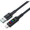 Acefast USB-A USB-C 60W 1.2m cable with display - black - (C7-04)