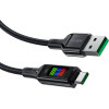 Acefast USB-A USB-C 60W 1.2m cable with display - black - (C7-04)