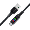 Acefast USB-A USB-C 60W 1.2m cable with display - black - (C7-04)