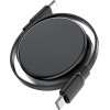 Acefast USB-C - USB-C 60W Cable Retractable - Black - (C13-03)