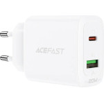 Acefast wall charger USB Type C / USB 20W, PPS, PD, QC 3.0, AFC, FCP white - (A25 white)