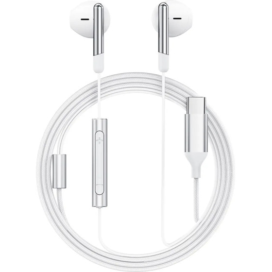Acefast Wired USB-C Headphones with Microphone - White - (L3)