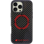 Audi Carbon Fiber Sport Red Circle MagSafe Case for iPhone 16 Pro Max 6.9 - Black - (AUDI000198-0)