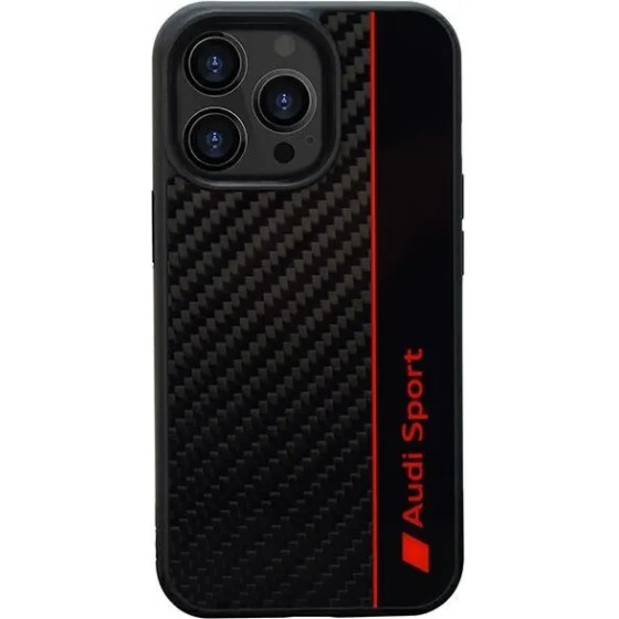 Audi Carbon Fiber Stripe iPhone 13 Pro Max 6.7 black/black hardcase AUS-TPUPCIP13PM-R8/D1-BK - (AUDI000007-0)