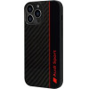 Audi Carbon Fiber Stripe iPhone 13 Pro / 13 6.1 black/black hardcase AUS-TPUPCIP13P-R8/D1-BK - (AUDI000006-0)