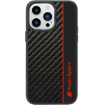 Audi Carbon Fiber Stripe iPhone 14 Pro 6.1 black/black hardcase AUS-TPUPCIP14P-R8/D1-BK - (AUDI000009-0)