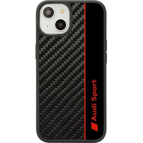 Audi Carbon Fiber Stripe iPhone 14 6.1 black/black hardcase AUS-TPUPCIP14-R8/D1-BK - (AUDI000008-0)