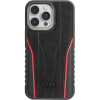 Audi Genuine Leather case with MagSafe for iPhone 14 Pro - black and red - (AUDI000127-0)