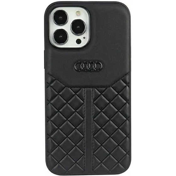 Audi Genuine Leather iPhone 13 Pro / 13 6.1 black/black hardcase AU-TPUPCIP13P-Q8/D1-BK - (AUDI000027-0)