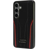 Audi Genuine Leather MagSafe S24 S921 black-red hardcase AU-TPUPCS24-R8/D3-RD - (AUDI000150-0)