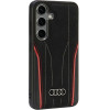 Audi Genuine Leather MagSafe S24 S921 black-red hardcase AU-TPUPCS24-R8/D3-RD - (AUDI000150-0)