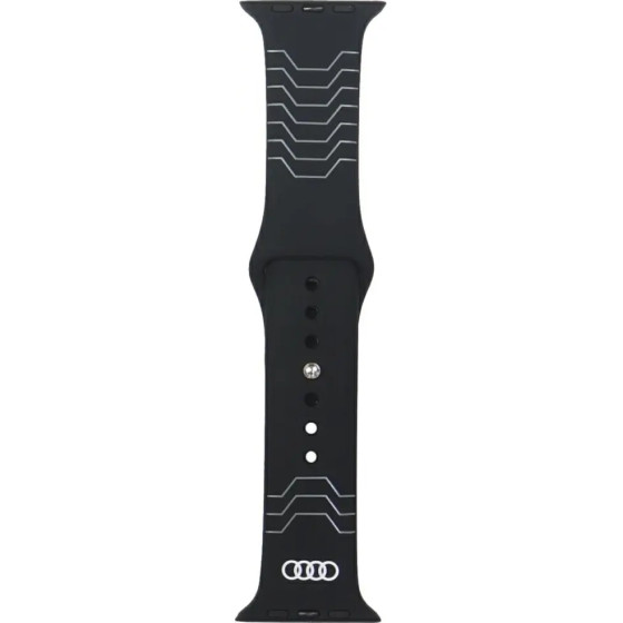 Audi Geometric Pattern Silicone Watch Strap for Apple Watch 44 / 45 / 46 / 49 mm - black - (AUDI000208-0)