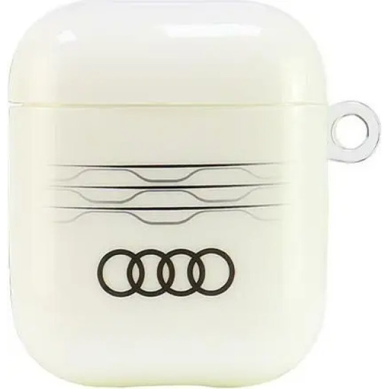 Audi IML Geometric Pattern Case for AirPods 1 / 2 - White - (AUDI000170-0)