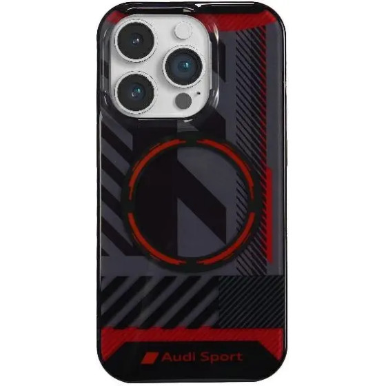Audi IML Sport MagSafe Case iPhone 14 Pro 6.1 black/black hardcase AU-IMLMIP14P-RSQ/D2-BK - (AUDI000097-0)