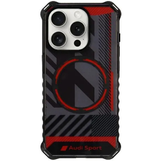 Audi IML Sport MagSafe Case iPhone 15 Pro Max 6.7 black/black hardcase AU-IMLMIP15PM-RSQ/D2-BK - (AUDI000102-0)