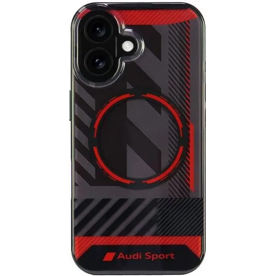 Audi IML Sport MagSafe iPhone 16 6.1 black/black hardcase AUS-IMLMIP16-RSQ/D2-BK - (AUDI000194-0)