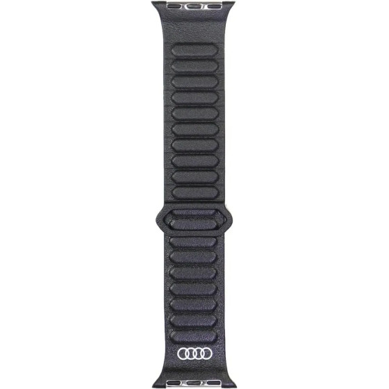 Audi Logo Genuine Leather Magnetic Ring Strap for Apple Watch 40 / 41 / 42 mm - Black - (AUDI000207-0)