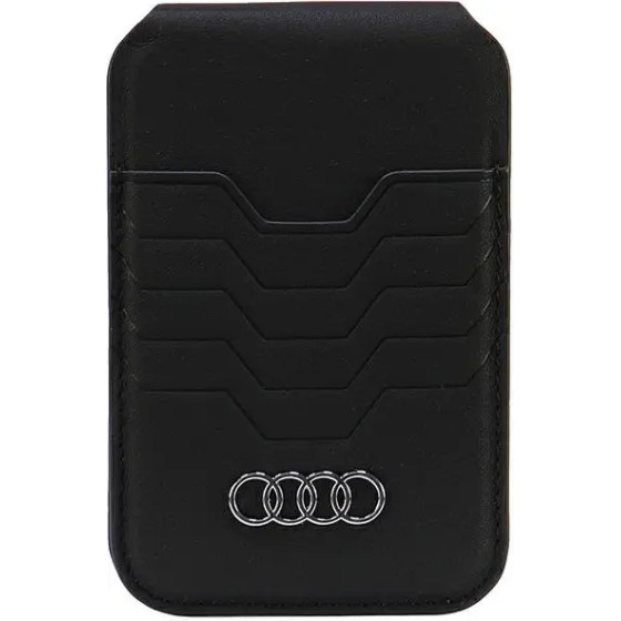 Audi Leather Wallet Card MagSafe magnetic with stand - black - (AUDI000131-0)