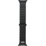 Audi Logo Genuine Leather Magnetic Ring Strap for Apple Watch 44 / 45 / 46 / 49 mm - Black - (AUDI000206-0)