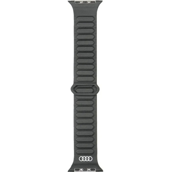 Audi Logo Synthetic Leather Magnetic Ring Strap for Apple Watch 44/45/46/49 mm - Black - (AUDI000204-0)