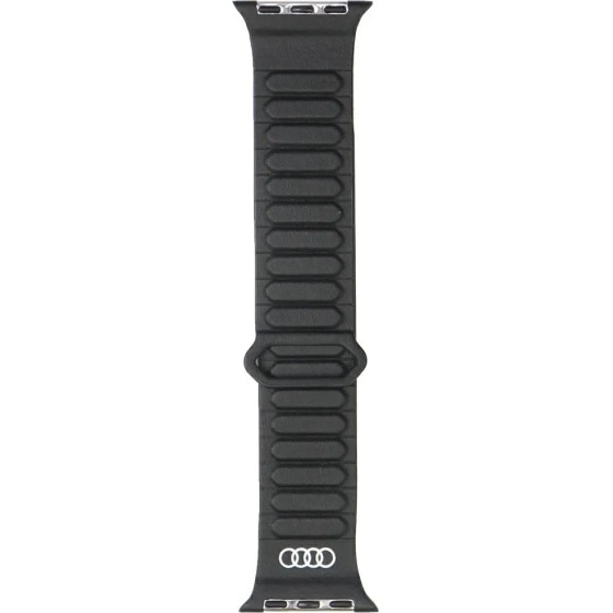 Audi Logo Synthetic Leather Magnetic Ring Strap for Apple Watch 40/41/42 mm - Black - (AUDI000205-0)
