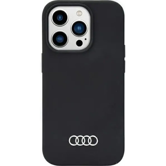 Audi Silicone Case iPhone 14 Pro Max 6.7 black/black hardcase AU-LSRIP14PM-Q3/D1-BK - (AUDI000038-0)