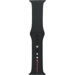 Audi Sport Red Logo Silicone Watch Strap for Apple Watch 40 / 41 / 42 mm - black - (AUDI000212-0)