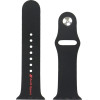 Audi Sport Red Logo Silicone Watch Strap for Apple Watch 40 / 41 / 42 mm - black - (AUDI000212-0)