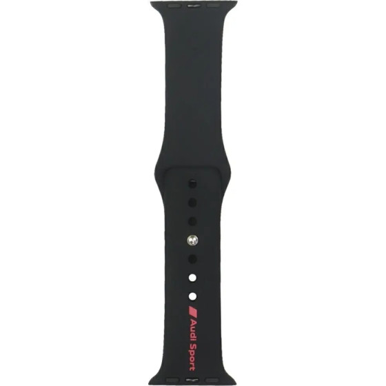 Audi Sport Red Logo Silicone Watch Strap for Apple Watch 40 / 41 / 42 mm - black - (AUDI000212-0)
