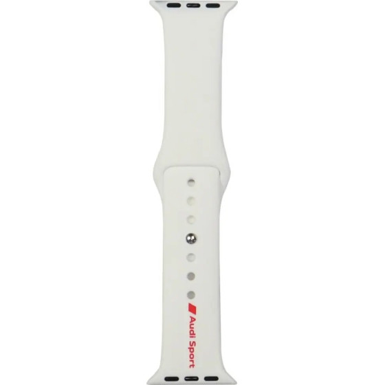 Audi Sport Red Logo Silicone Watch Strap for Apple Watch 40 / 41 / 42 mm - white - (AUDI000213-0)