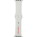 Audi Sport Red Logo Silicone Watch Strap for Apple Watch 44 / 45 / 46 / 49 mm - white - (AUDI000211-0)